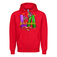 Red louisiana mardi gras Zipper Hoodie - MaliasSmallBusiness