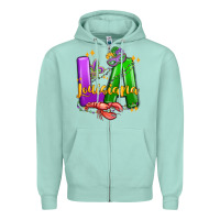 Seafoam louisiana mardi gras Zipper Hoodie - MaliasSmallBusiness