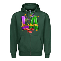 Sports Green louisiana mardi gras Zipper Hoodie - MaliasSmallBusiness