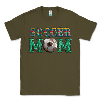 Army Green soccer mom with leopard ball and serape leopard Classic Tee - Artiststas