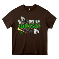 Chocolate Brown little sister biggest fan soccer Heavy Core Tee - Zillion Design Studio