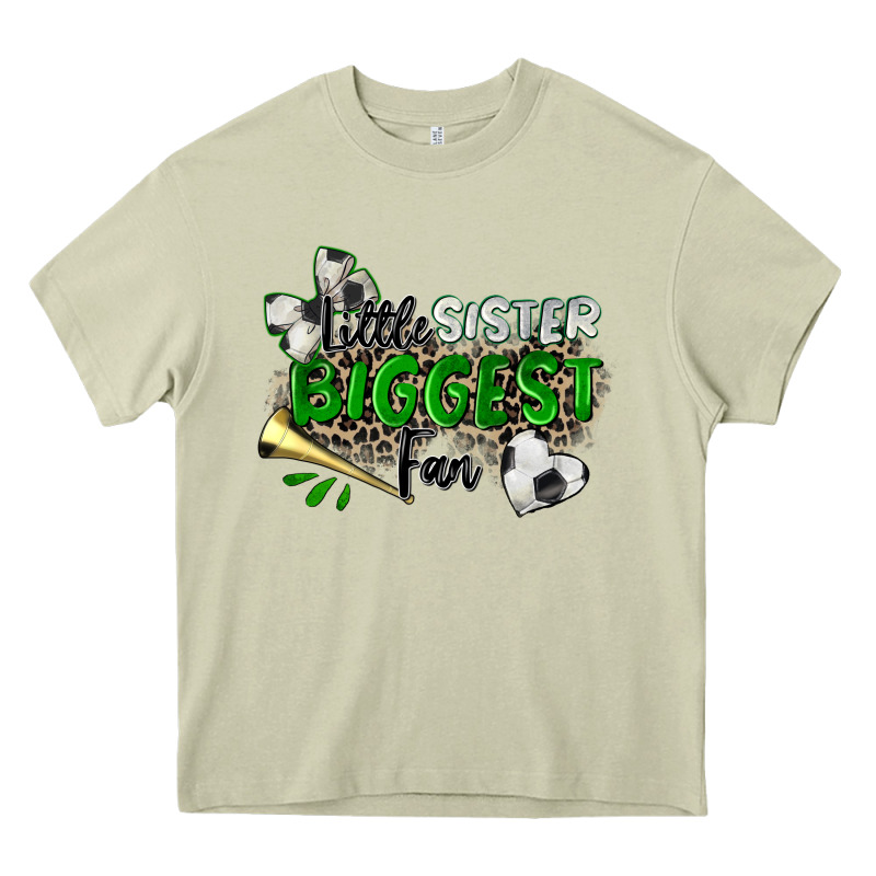 Little Sister Biggest Fan Soccer Heavy Core Tee by Zillion Design Studio | Teevron