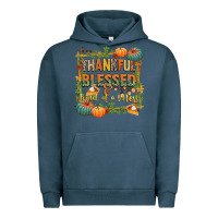 Pigment Midnight Navy thankful blessed and kind of a mess Urban Hoodie - CowGirlArtShop