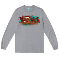 Heather Grey christmas nana highland cow Long Sleeve Tee - BarkalooDesign