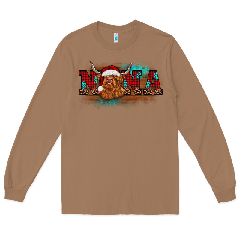 Christmas Nana Highland Cow Long Sleeve Tee by BarkalooDesign | Teevron