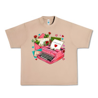 Burro pink typewriter and letters Urban Heavy Tee - AdoDesignShop