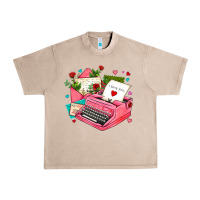 French Oak pink typewriter and letters Urban Heavy Tee - AdoDesignShop