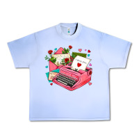 Grape Ice pink typewriter and letters Urban Heavy Tee - AdoDesignShop