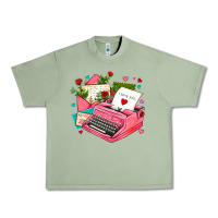 Oil Green pink typewriter and letters Urban Heavy Tee - AdoDesignShop