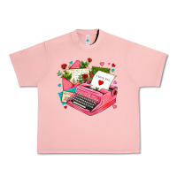 Salmon pink typewriter and letters Urban Heavy Tee - AdoDesignShop