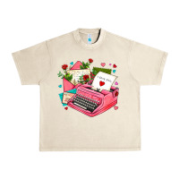 Sandshell pink typewriter and letters Urban Heavy Tee - AdoDesignShop