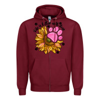 Burgundy life is better with dogs Zipper Hoodie - NancyCooperArtShop