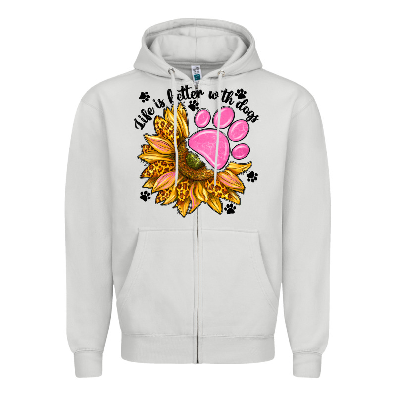Life Is Better With Dogs Zipper Hoodie by NancyCooperArtShop | Teevron