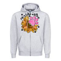 Heather Grey life is better with dogs Zipper Hoodie - NancyCooperArtShop