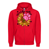 Red life is better with dogs Zipper Hoodie - NancyCooperArtShop
