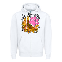 White life is better with dogs Zipper Hoodie - NancyCooperArtShop