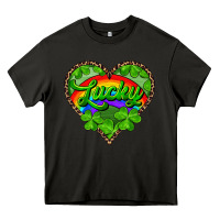 Asphalt lucky heart with leopard Heavy Core Tee - RanaPortraitStore