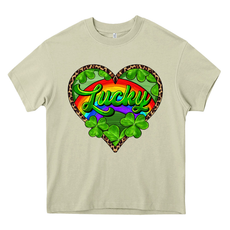 Lucky Heart With Leopard Heavy Core Tee by RanaPortraitStore | Teevron