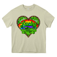 Mossy lucky heart with leopard Heavy Core Tee - RanaPortraitStore