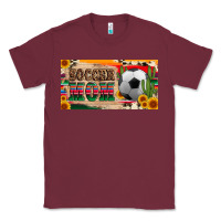 Burgundy soccer mom with ball and sunflower cactus serape licanse plate Classic Tee - Artiststas