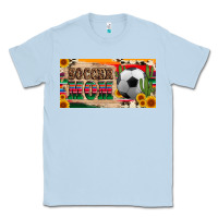 Dusty Blue soccer mom with ball and sunflower cactus serape licanse plate Classic Tee - Artiststas