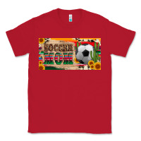 Red soccer mom with ball and sunflower cactus serape licanse plate Classic Tee - Artiststas