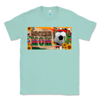 Seafoam soccer mom with ball and sunflower cactus serape licanse plate Classic Tee - Artiststas
