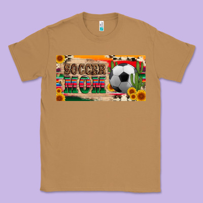 Soccer Mom With Ball And Sunflower Cactus Serape Licanse Plate Classic Tee Designed By Artiststas