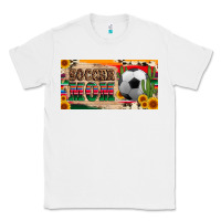 White soccer mom with ball and sunflower cactus serape licanse plate Classic Tee - Artiststas