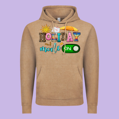 Holiday Mode On Vintage Hoodie Designed By Adodesignshop