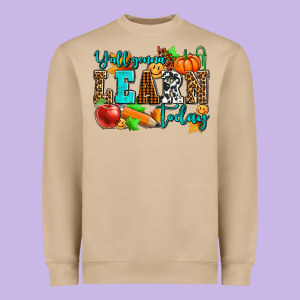 Y'all Gonna Learn Today Pumpkin And Pen Heavyweight Sweatshirt Designed By Adodesignshop