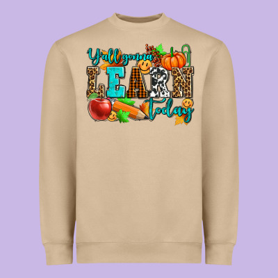 Y'all Gonna Learn Today Pumpkin And Pen Heavyweight Sweatshirt Designed By Adodesignshop