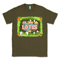 Army Green Oh how he loves us Easter Day Classic Tee - LillyAllenDesigns