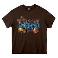 Chocolate Brown little sister biggest fan football Heavy Core Tee - Zillion Design Studio