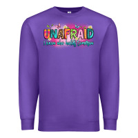 Purple unafraid i know who holds tomorrow Premium Sweatshirt - Artiststas