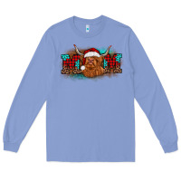 Colony Blue christmas mom highland cow Long Sleeve Tee - BarkalooDesign