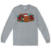 Heather Grey christmas mom highland cow Long Sleeve Tee - BarkalooDesign