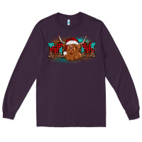 Plum christmas mom highland cow Long Sleeve Tee - BarkalooDesign