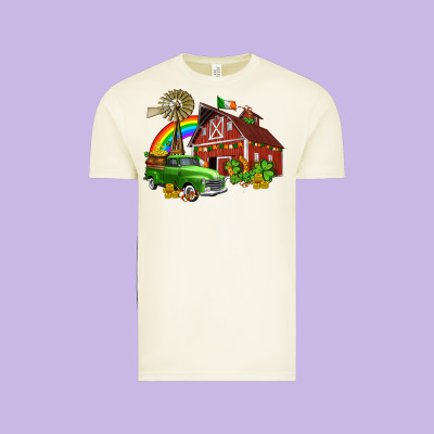Barn St Patricks With Truck And Shamrocks Vintage Tee Designed By Adodesignshop