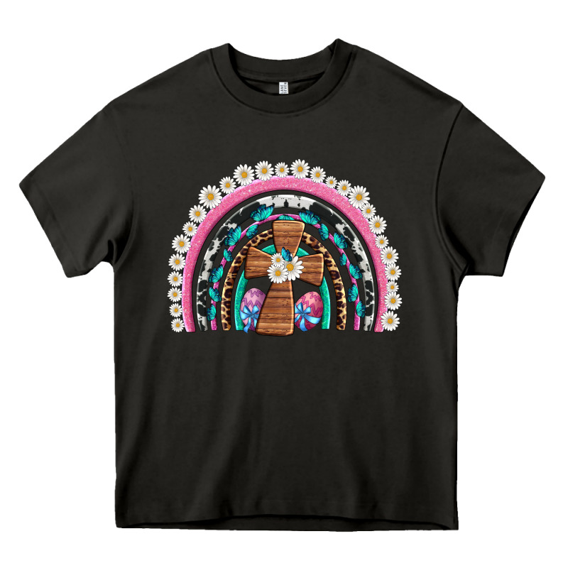 Easter Cross Daisy Egg Rainbow Heavy Core Tee by Artiststas | Teevron