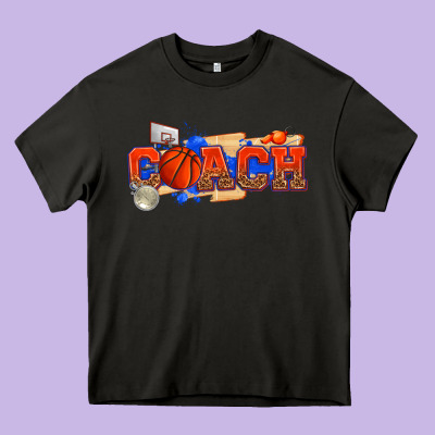 Basketball Coach Heavy Core Tee Designed By Texasbilliewilder