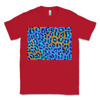 Red leopard background turquoise and gold 3200x2400 Classic Tee - AdoDesignShop