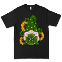 Black st patricks day shamrock gnomes  sunflowers Premium Tee - RanaPortraitStore