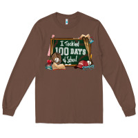 Chestnut I tacked 100 days school Baseball Long Sleeve Tee - NancyCooperArtShop