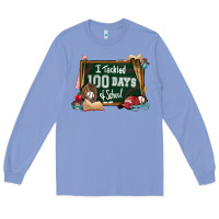 Colony Blue I tacked 100 days school Baseball Long Sleeve Tee - NancyCooperArtShop