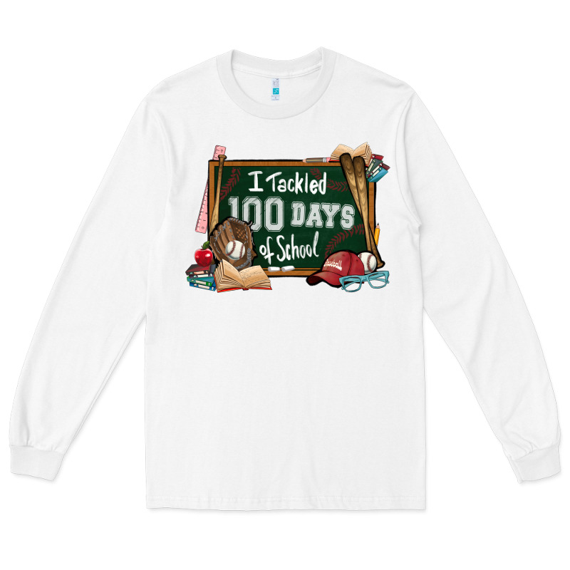 I Tacked 100 Days School Baseball Long Sleeve Tee by NancyCooperArtShop | Teevron