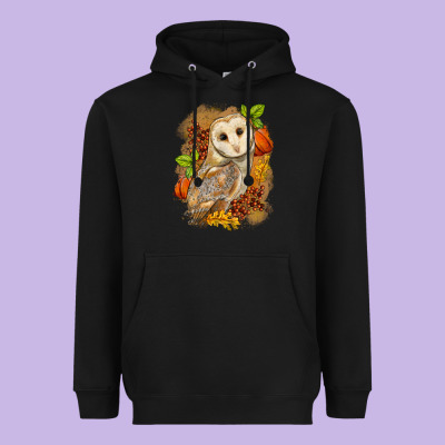 Fall Owl Heavyweight Hoodie Designed By Lillyallendesigns