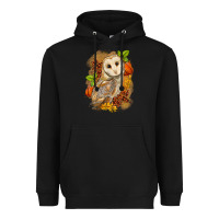 Black Fall Owl Heavyweight Hoodie - LillyAllenDesigns