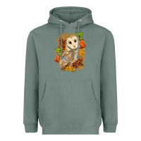 Sage Fall Owl Heavyweight Hoodie - LillyAllenDesigns