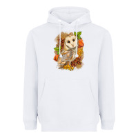 White Fall Owl Heavyweight Hoodie - LillyAllenDesigns